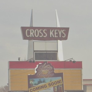 The sign once used to display movie title for the Cross Keys Cinema