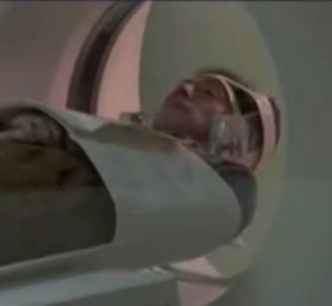 Woody Allen's Mickey Sachs undergoes a brain scan.