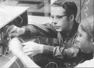 John Bowker, Jr. working with a student on the second radion station he built at Tennessee State University in 1971
