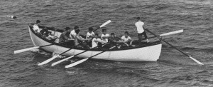 Marblehead Sea Scout in their whaleboat off Fort Sewell. from Hartley Alley's " A Gentleman from Indiana Looks at Marblehead" 1963