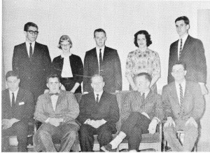 Back row: Bill Custard, Lorrie Kittredge, Jim Dreves, Mary Hart & Dave Gannett. Front Row: John Wallach, Mike Black, Ed Rothchild, Pete Frame & Pete Leone